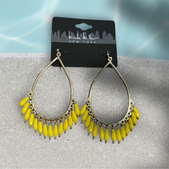 Nicole Miller New York Yellow Teardrop Earrings - Picture 2 of 3